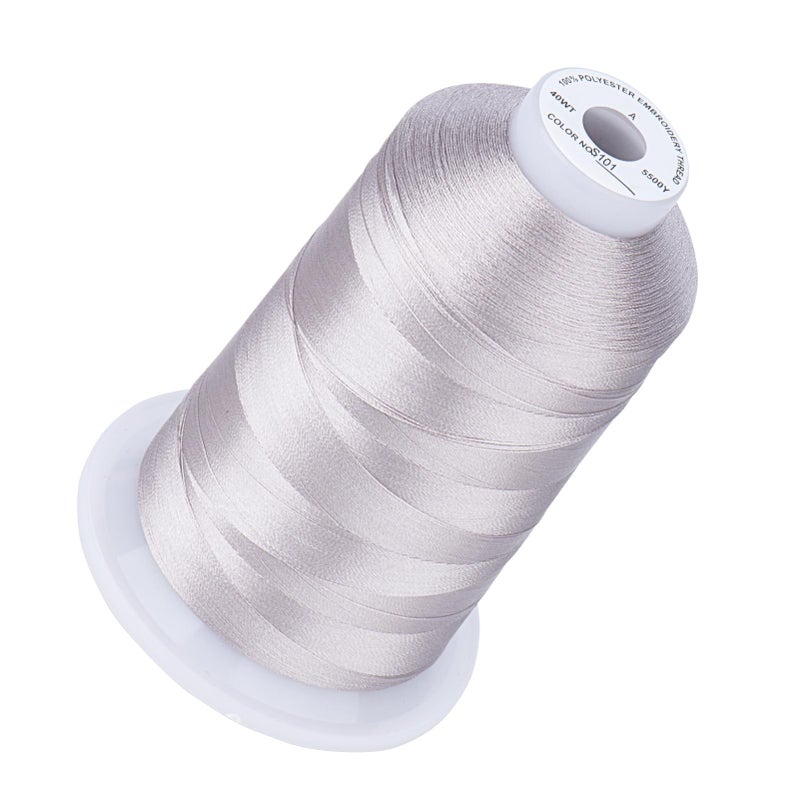 Simthread 5500Yds Embroidery Thread, 5000M High-Yardage 40WT 100% Polyester Thread - 170+ Vivid Colors, High-Speed Rated - Compatible with Brother, Singer, Janome & More - Steel Gray S101 - Image 1